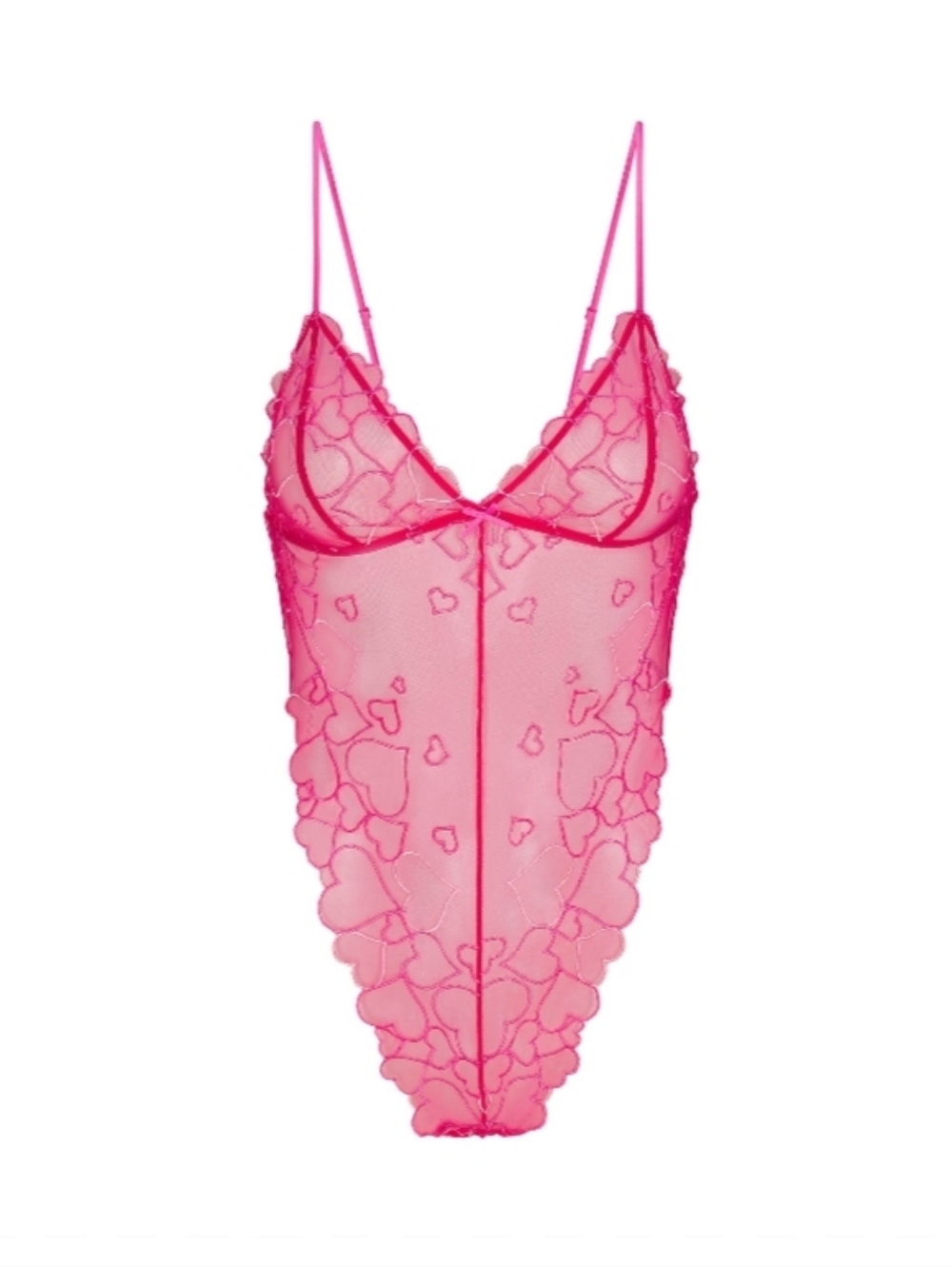 SKIMS Embroidered Tulle Teddy In Punch M NWT
